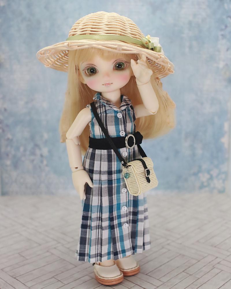 チェックのシャツワンピ